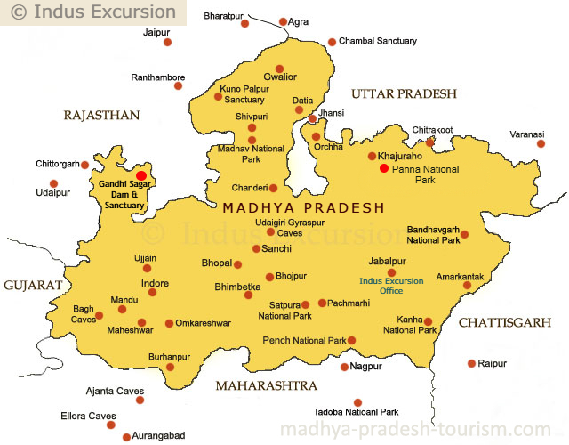 Madhya Pradesh tourist map